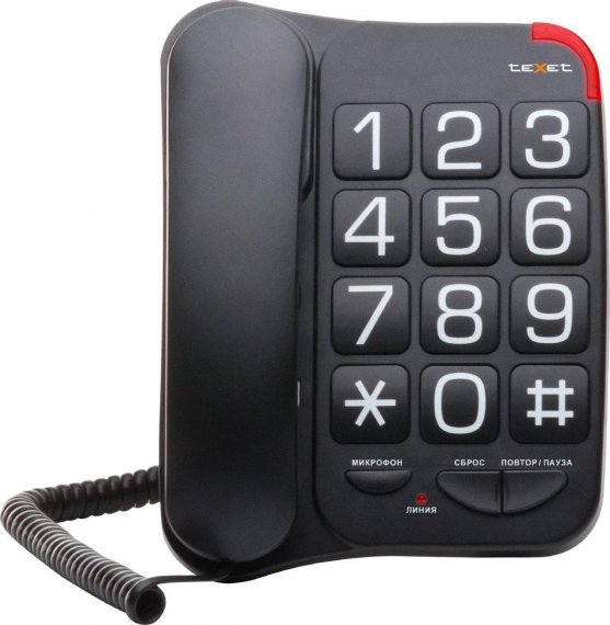Фотография товара 'Gigaset TХ-201-ВL Проводной телефон teXet черный'